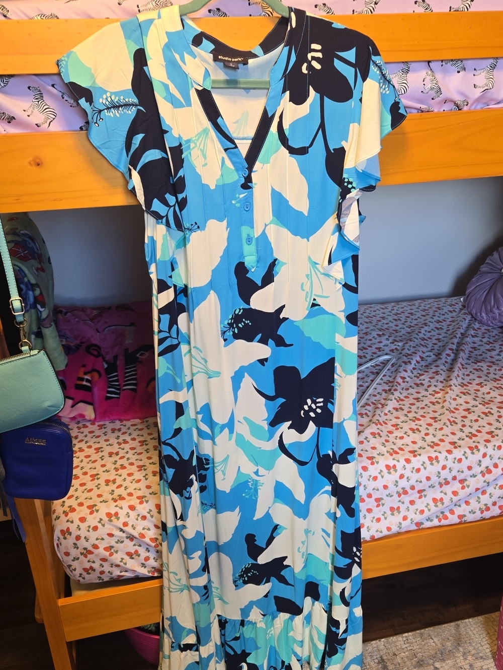 Studio Blue and White Floral Maxi Dress